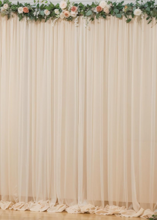 Champagne-Colored Tulle Backdrop Curtain
